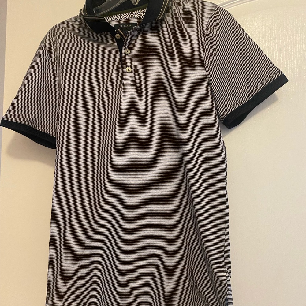 Ted Baker Men's Black Striped Polo Shirt
